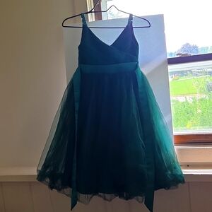 Girls Green Tulle Formal Dress